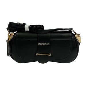 Bebe Black Crossbody Bag with Gold Accents. Factory wrapped never used.